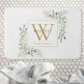 Gold Monogram Greenery Badematte