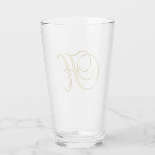 Gold Monogram H Glas (Rückseite)