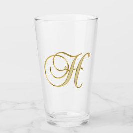 Gold Monogram H Glas