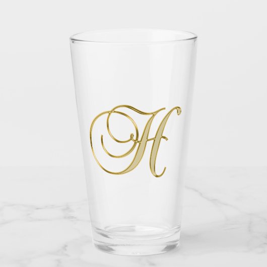 Gold Monogram H Glas (Vorderseite)