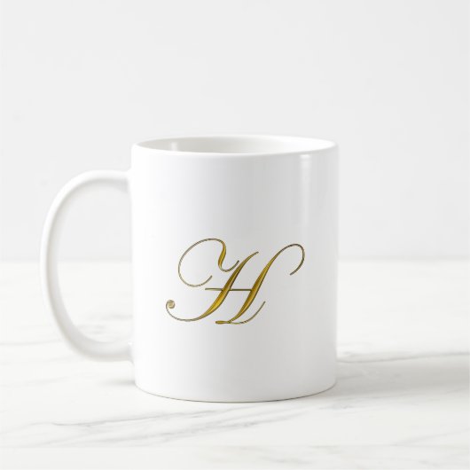 Gold Monogram H Kaffeetasse (Links)