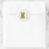 GOLD MONOGRAM H MIT SOMMERSCHLAG RUNDER AUFKLEBER (Tasche)