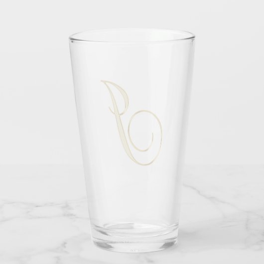 Gold Monogram-I-Glas Glas (Rückseite)