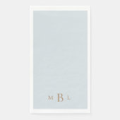 Gold Monogram Icy Blue Wedding Serviette (Vorderseite)