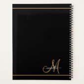 Gold Monogram Imitats Black Leather Planer (Rückseite)