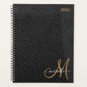 Gold Monogram Imitats Black Leather Planer (Vorderseite)