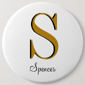 Gold Monogram Individuelle Name Initial Button (Vorderseite)