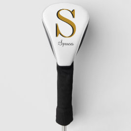 Gold Monogram Individuelle Name Initial Golf Headcover
