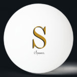 Gold Monogram Individuelle Name Initial Tischtennisball<br><div class="desc">Individueller Ping Pong Ball personalisiert mit Ihrem Namen und Monogramm. Klicken Sie auf Anpassen, um Schriftart und Farben zu bearbeiten oder um eigene Texte und Bilder hinzuzufügen, um ein einzigartiges Geschenk zu erstellen. Passend Ping Pong Paddle verfügbar. Einfach anzupassen. Bestelle noch heute!</div>