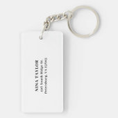 Gold Monogram Individuelle Name Moderner Akryllisc Schlüsselanhänger (Rückseite)