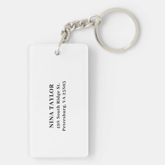 Gold Monogram Individuelle Name Moderner Akryllisc Schlüsselanhänger (Rückseite)