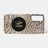 Gold Monogram Initial and Name On Black Gift Samsung Galaxy Hülle (Rückseite (Horizontal))