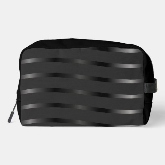 Gold Monogram Initial and Name On Black Gift Waschbeutel (Rückseite)