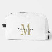 Gold Monogram Initial and Name Personalized Waschbeutel (Vorderseite)