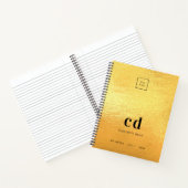 Gold Monogram Initial Business Logo Notizblock (Innenseite)