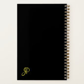 Gold Monogram, Initial Calligraphy Template Spiral Notizblock (Rückseite)