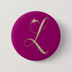 Gold Monogram Initial L Button