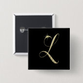 Gold Monogram Initial L Button (Vorne & Hinten)