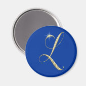 Gold Monogram Initial L Magnet (Vorderseite/Rückseite)