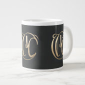 Gold Monogram Initial Mug - Personalized Gift Jumbo-Tasse (Vorderseite Rechts)