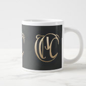 Gold Monogram Initial Mug - Personalized Gift Jumbo-Tasse (Rechts)