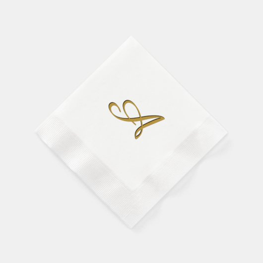 Gold Monogram Initial Serviette (Ecke)