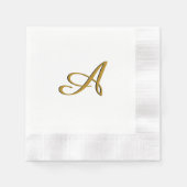 Gold Monogram Initial Serviette (Vorderseite)