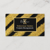 Gold Monogram Initial und Name Black & Gold Theme  Visitenkarte (Vorderseite)