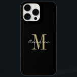 Gold Monogram Initial und Name Personalisiert iPhone 16 Pro Max Hülle<br><div class="desc">Gold Monogram Initial und Name Personalisiert</div>