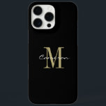 Gold Monogram Initial und Name Personalisiert iPhone 16 Pro Max Hülle<br><div class="desc">Gold Monogram Initial und Name Personalisiert</div>