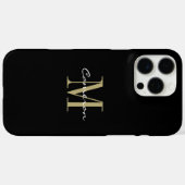 Gold Monogram Initial und Name Personalisiert Case-Mate iPhone Hülle (Rückseite (Horizontal))