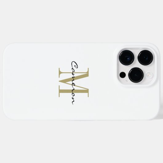 Gold Monogram Initial und Name Personalisiert Case-Mate iPhone Hülle (Rückseite (Horizontal))