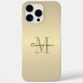 Gold Monogram Initial und Name Personalisiert iPhone 16 Pro Max Hülle