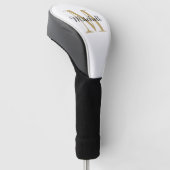 Gold Monogram Initial und Name Personalisiert Golf Headcover (angewinkelt)