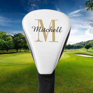Gold Monogram Initial und Name Personalisiert Golf Headcover