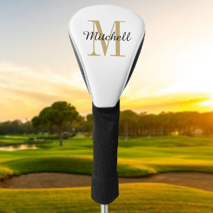 Gold Monogram Initial und Name Personalisiert Golf Headcover
