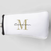 Gold Monogram Initial und Name Personalisiert Golf Headcover (Vorderseite)