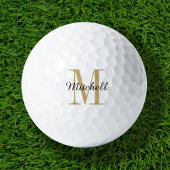 Gold Monogram Initial und Name Personalisiert Golfball