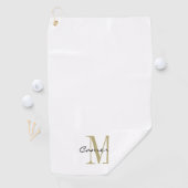 Gold Monogram Initial und Name Personalisiert Golfhandtuch (Insitu)
