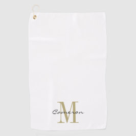 Gold Monogram Initial und Name Personalisiert Golfhandtuch