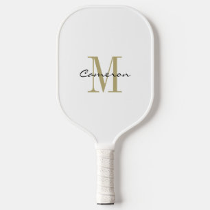 Gold Monogram Initial und Name Personalisiert Pickleball Schläger