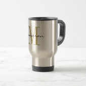 Gold Monogram Initial und Name Personalisiert Reisebecher (VorderseiteRechts)