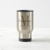Gold Monogram Initial und Name Personalisiert Reisebecher (Mittel)