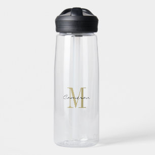 Gold Monogram Initial und Name Personalisiert Stai Trinkflasche