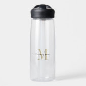Gold Monogram Initial und Name Personalisiert Trinkflasche (Vorne)