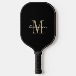Gold Monogram Initial und Name Personalisiertes Ge Pickleball Schläger