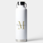 Gold Monogram Initial und Name Personalisiertes Ge Trinkflasche<br><div class="desc">Gold Monogram Initial und Name Personalisiert</div>