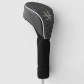 Gold Monogram Initial und Name Sandpaper Golf Head Headcover (angewinkelt)