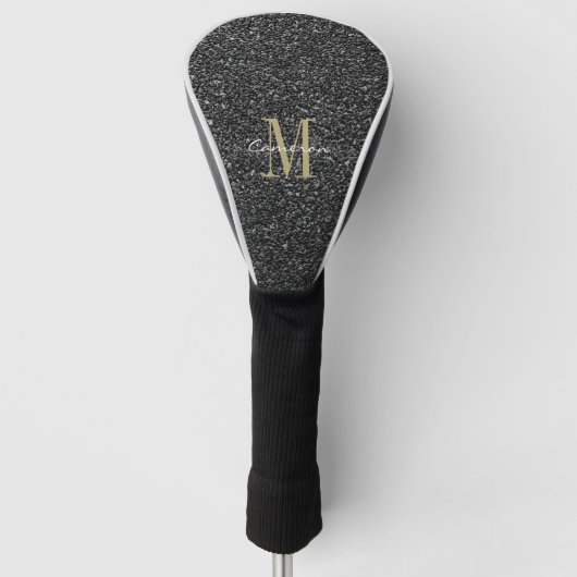 Gold Monogram Initial und Name Sandpaper Golf Head Headcover (Vorderseite)