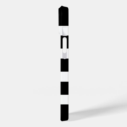 Gold Monogram Initials Schwarz und Weiß Streifen Case-Mate iPhone Hülle (Rückseite / Links)